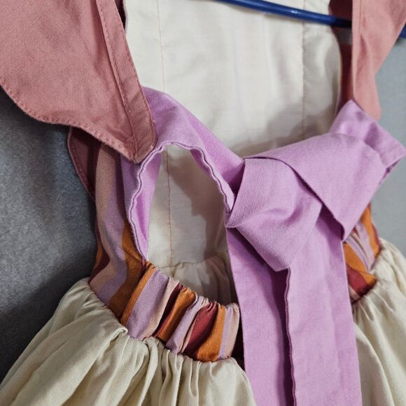 Pleiades 2T Rainbow Belle Ruffle Retro Smock Dress Lined Cotton Made in the USA - Picture 4 of 10
